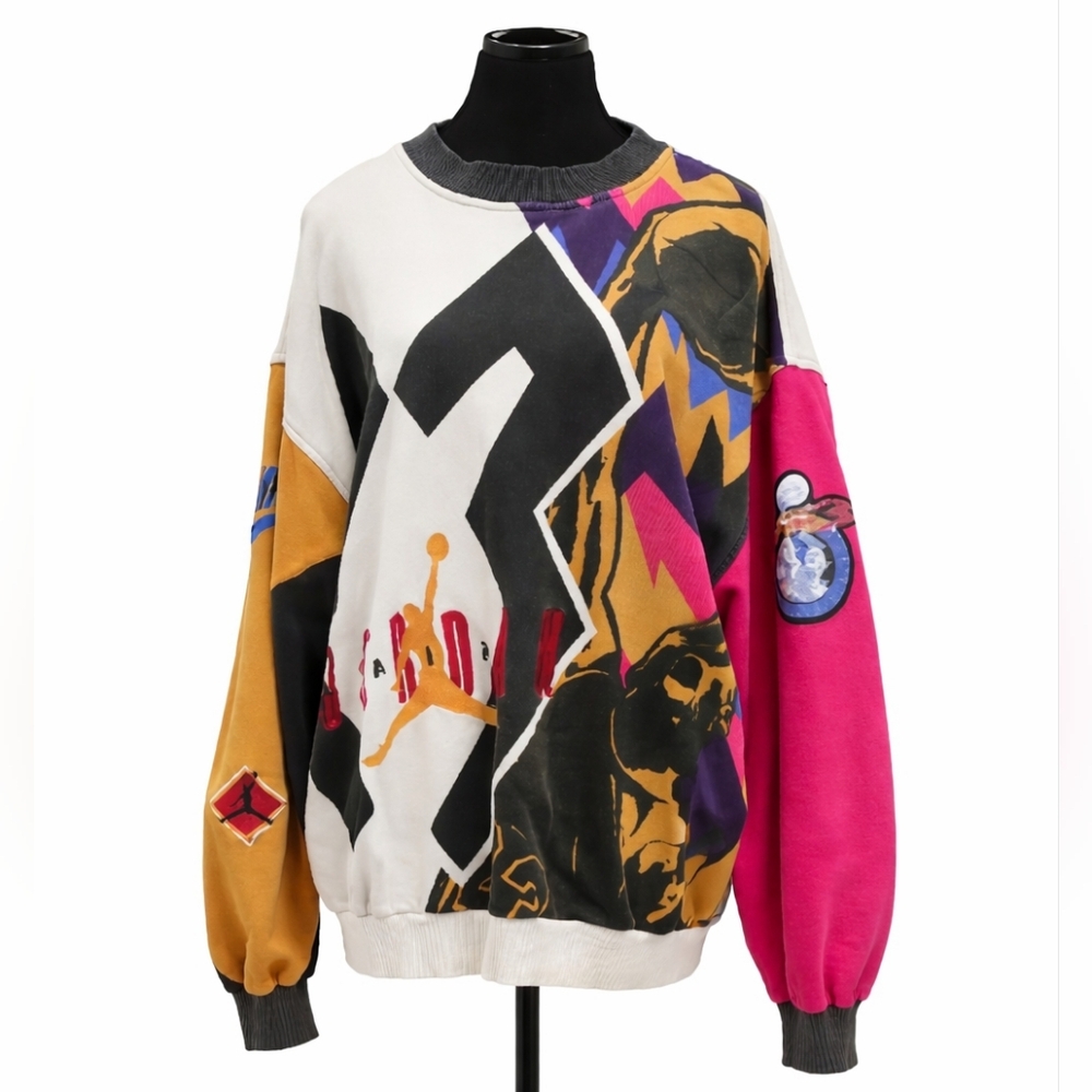 Vintage Nike Air Jordan VII 1992 All Over Print Sweatshirt L Jumpman 23